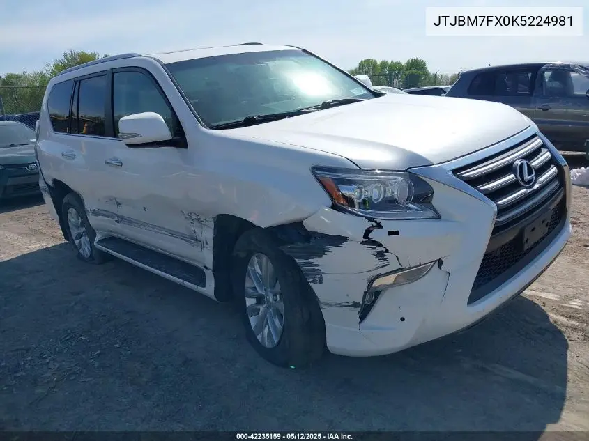 2019 Lexus Gx 460 Premium VIN: JTJBM7FX0K5224981 Lot: 42235159