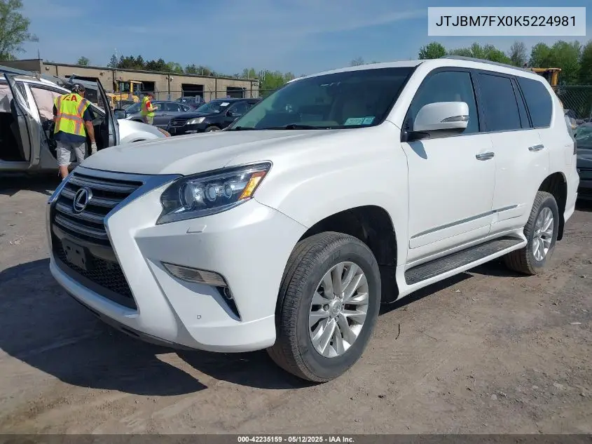 2019 Lexus Gx 460 Premium VIN: JTJBM7FX0K5224981 Lot: 42235159