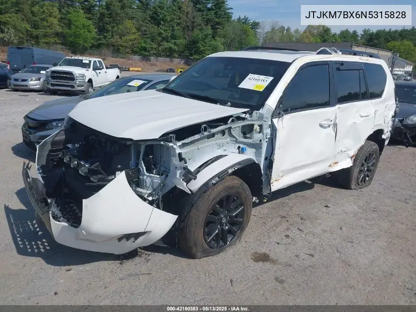 2022 Lexus Gx 460 VIN: JTJKM7BX6N5315828 Lot: 42160383
