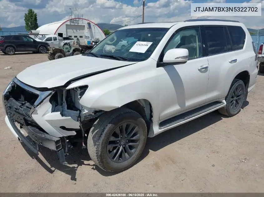 2022 Lexus Gx 460 Premium VIN: JTJAM7BX3N5322702 Lot: 42426108