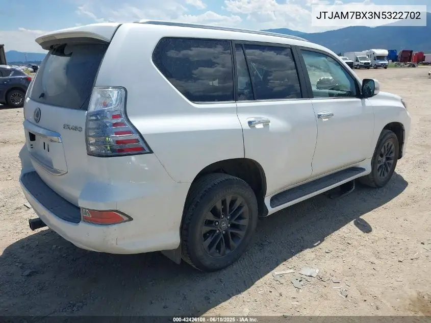 2022 Lexus Gx 460 Premium VIN: JTJAM7BX3N5322702 Lot: 42426108