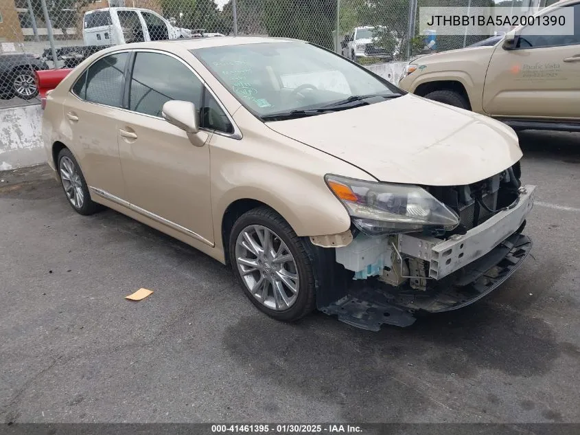 2010 Lexus Hs 250H Premium VIN: JTHBB1BA5A2001390 Lot: 41461395