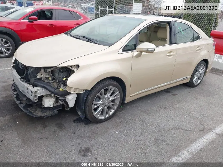 2010 Lexus Hs 250H Premium VIN: JTHBB1BA5A2001390 Lot: 41461395