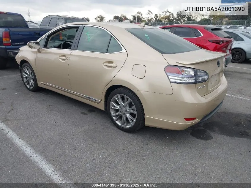 2010 Lexus Hs 250H Premium VIN: JTHBB1BA5A2001390 Lot: 41461395