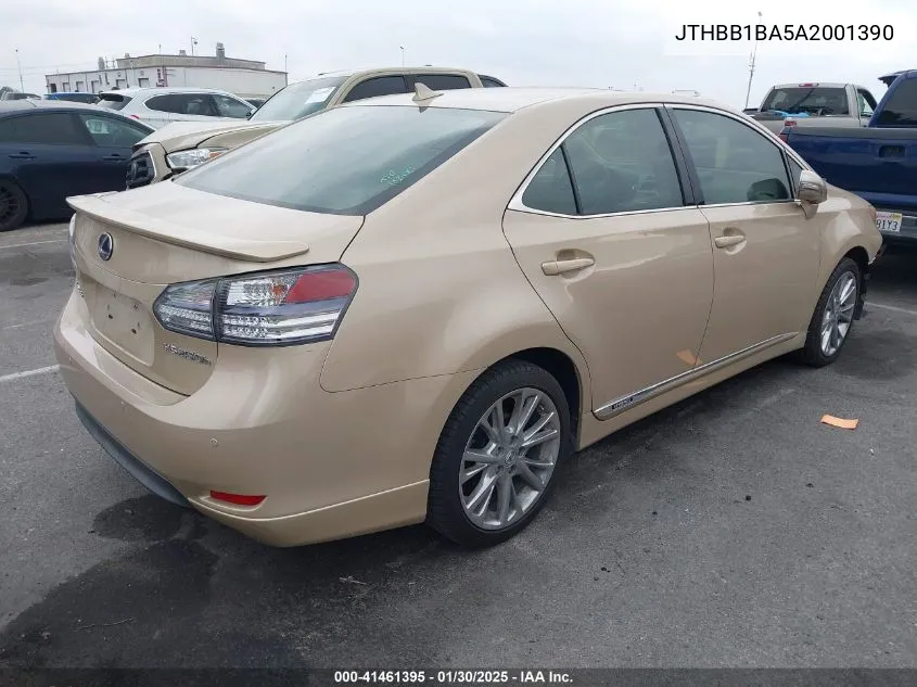 2010 Lexus Hs 250H Premium VIN: JTHBB1BA5A2001390 Lot: 41461395