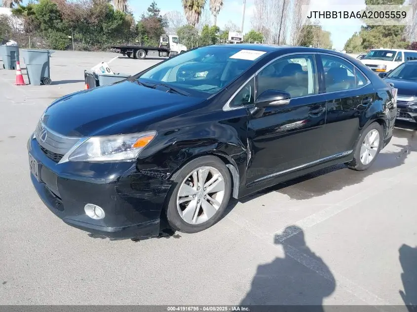 2010 Lexus Hs 250H VIN: JTHBB1BA6A2005559 Lot: 41916795