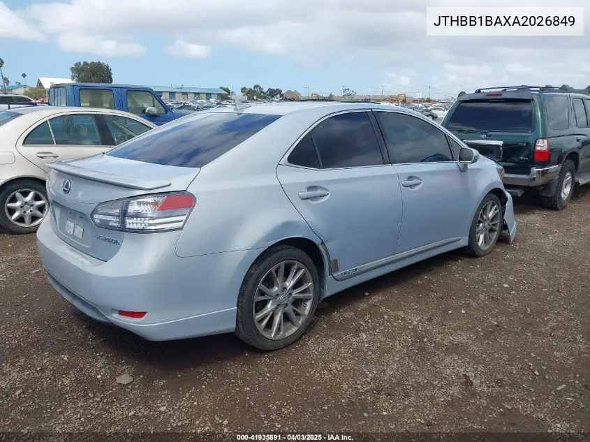 2010 Lexus Hs 250H Premium VIN: JTHBB1BAXA2026849 Lot: 41935891