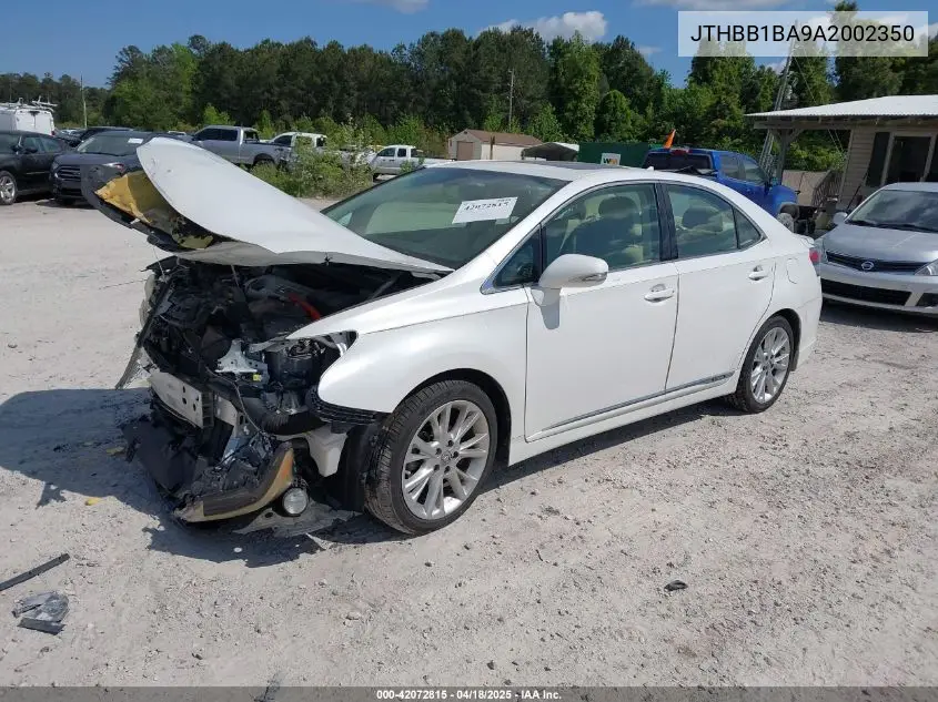 2010 Lexus Hs 250H Premium VIN: JTHBB1BA9A2002350 Lot: 42072815