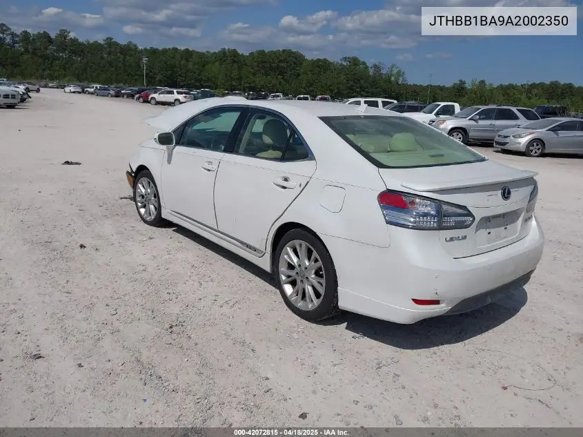 2010 Lexus Hs 250H Premium VIN: JTHBB1BA9A2002350 Lot: 42072815