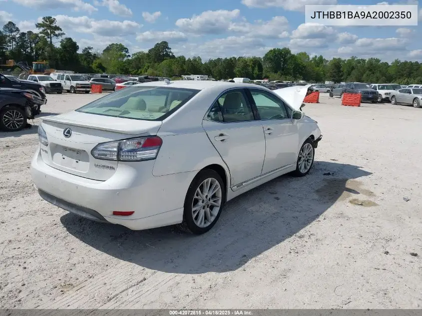 2010 Lexus Hs 250H Premium VIN: JTHBB1BA9A2002350 Lot: 42072815