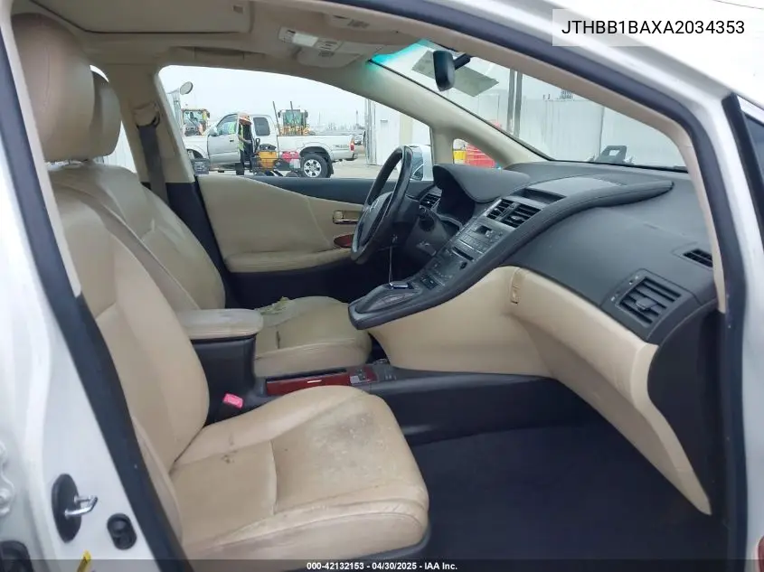 2010 Lexus Hs 250H VIN: JTHBB1BAXA2034353 Lot: 42132153