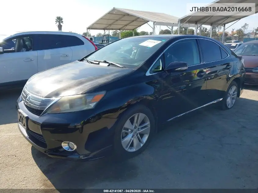 2010 Lexus Hs 250H VIN: JTHBB1BA0A2016668 Lot: 42141367