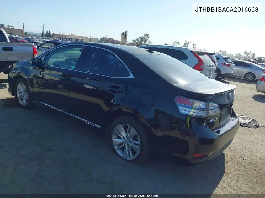 2010 Lexus Hs 250H VIN: JTHBB1BA0A2016668 Lot: 42141367
