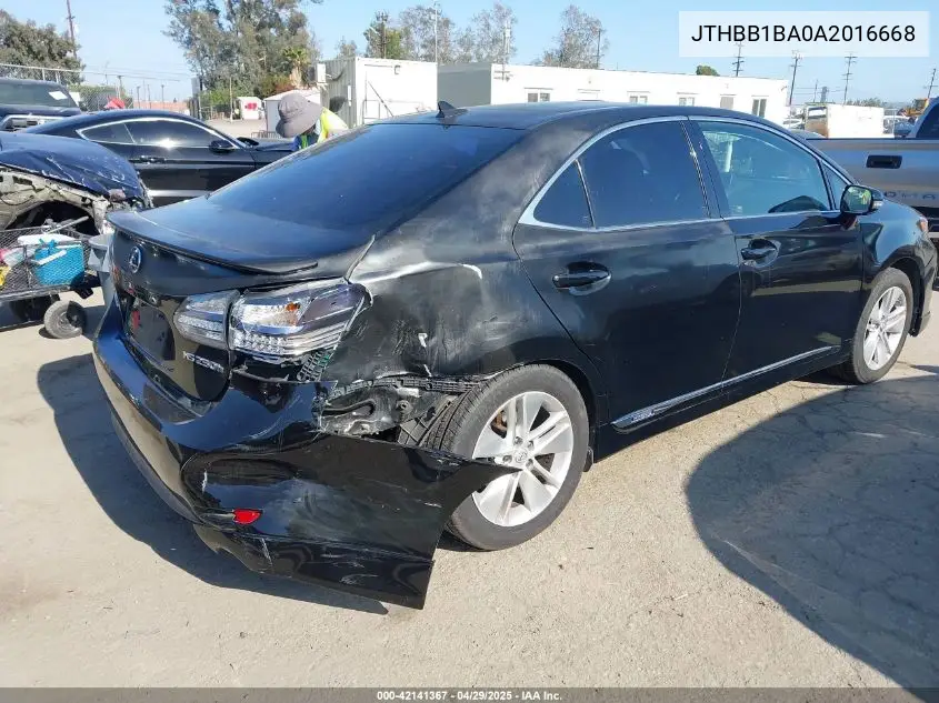 2010 Lexus Hs 250H VIN: JTHBB1BA0A2016668 Lot: 42141367