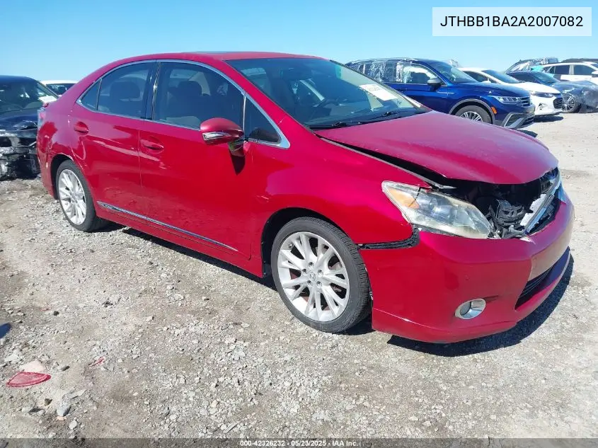2010 Lexus Hs 250H Premium VIN: JTHBB1BA2A2007082 Lot: 42326232