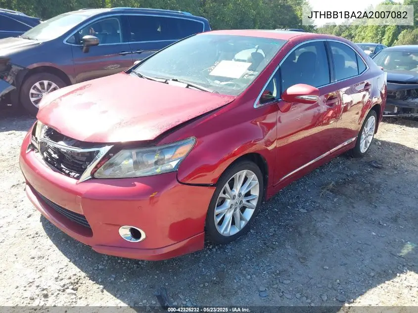 2010 Lexus Hs 250H Premium VIN: JTHBB1BA2A2007082 Lot: 42326232