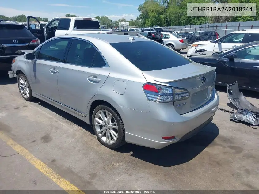 2010 Lexus Hs 250H Premium VIN: JTHBB1BA2A2018244 Lot: 42378005
