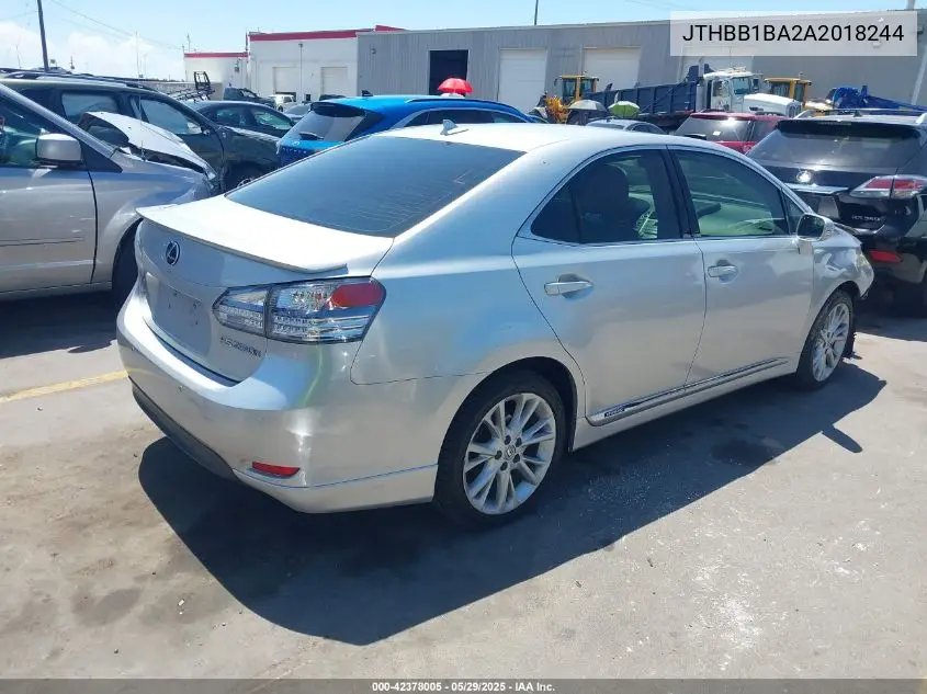 2010 Lexus Hs 250H Premium VIN: JTHBB1BA2A2018244 Lot: 42378005