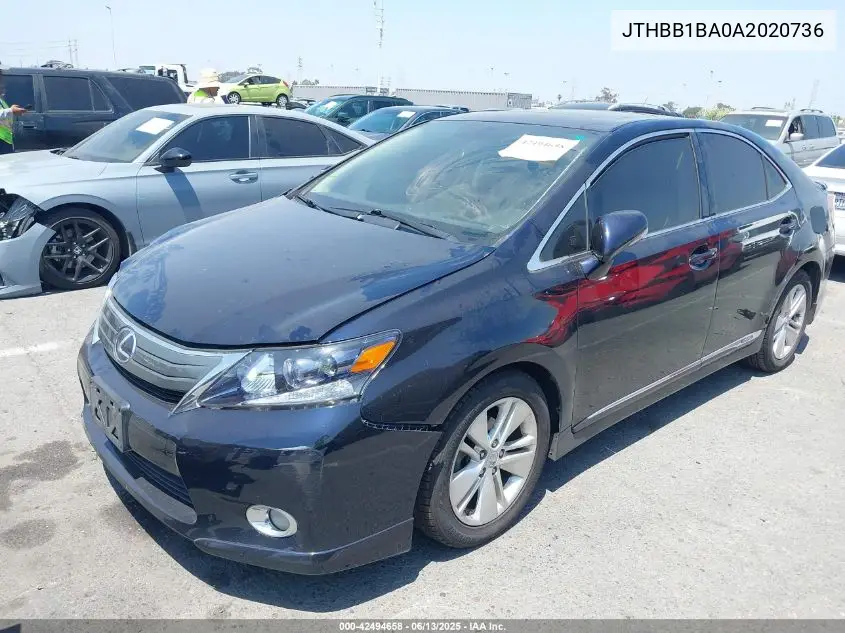 2010 Lexus Hs 250H VIN: JTHBB1BA0A2020736 Lot: 42494658