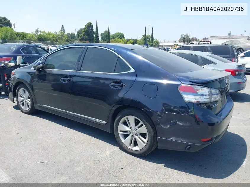 2010 Lexus Hs 250H VIN: JTHBB1BA0A2020736 Lot: 42494658