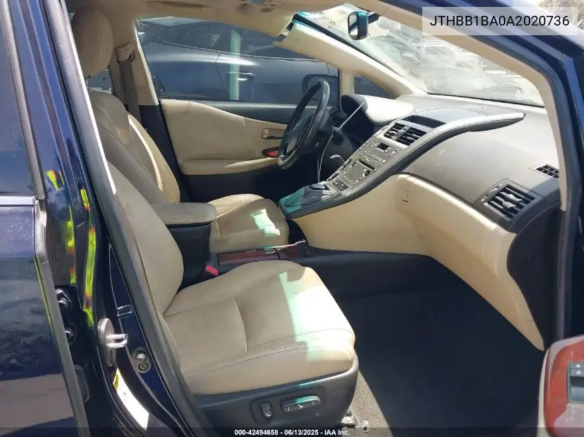 2010 Lexus Hs 250H VIN: JTHBB1BA0A2020736 Lot: 42494658