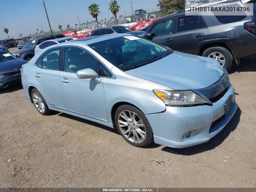 2010 Lexus Hs 250H Premium VIN: JTHBB1BAXA2014796 Lot: 42522615