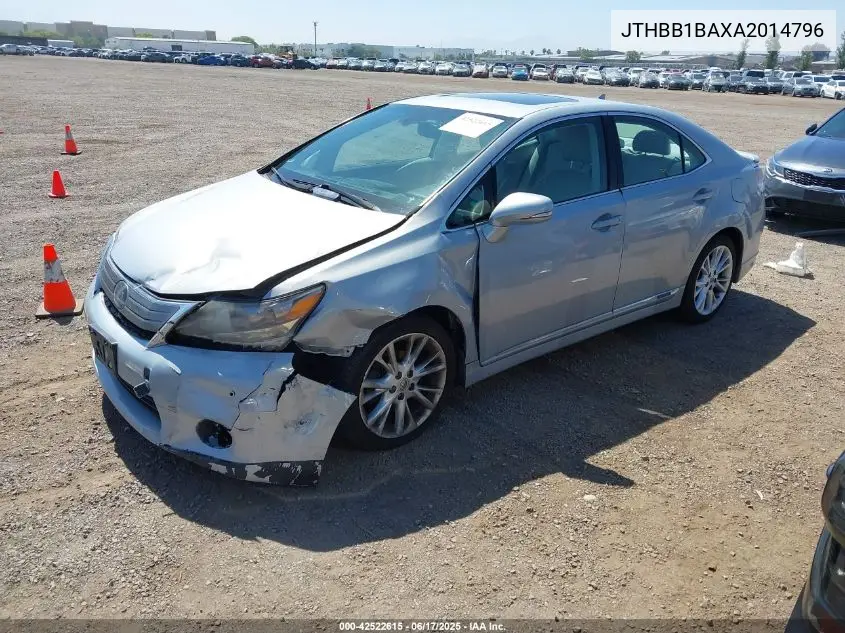 2010 Lexus Hs 250H Premium VIN: JTHBB1BAXA2014796 Lot: 42522615