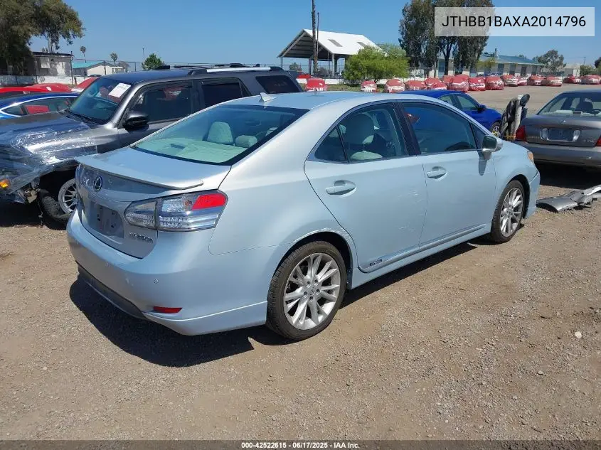 2010 Lexus Hs 250H Premium VIN: JTHBB1BAXA2014796 Lot: 42522615