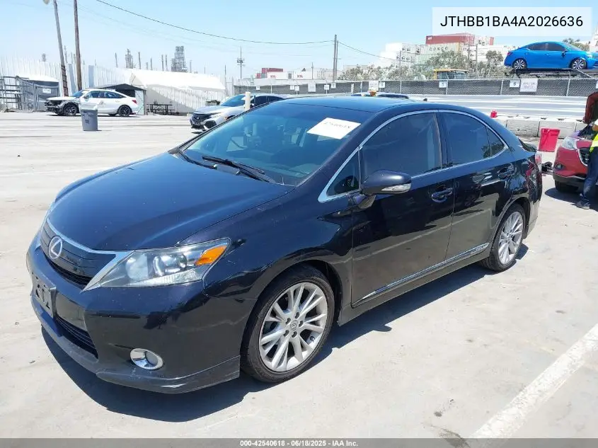 2010 Lexus Hs 250H Premium VIN: JTHBB1BA4A2026636 Lot: 42540618