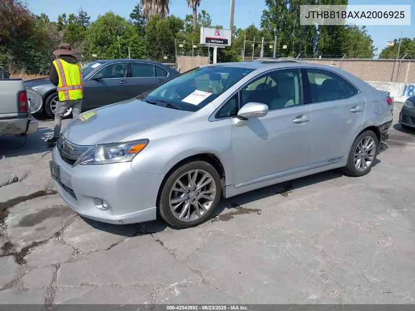 2010 Lexus Hs 250H VIN: JTHBB1BAXA2006925 Lot: 42543992