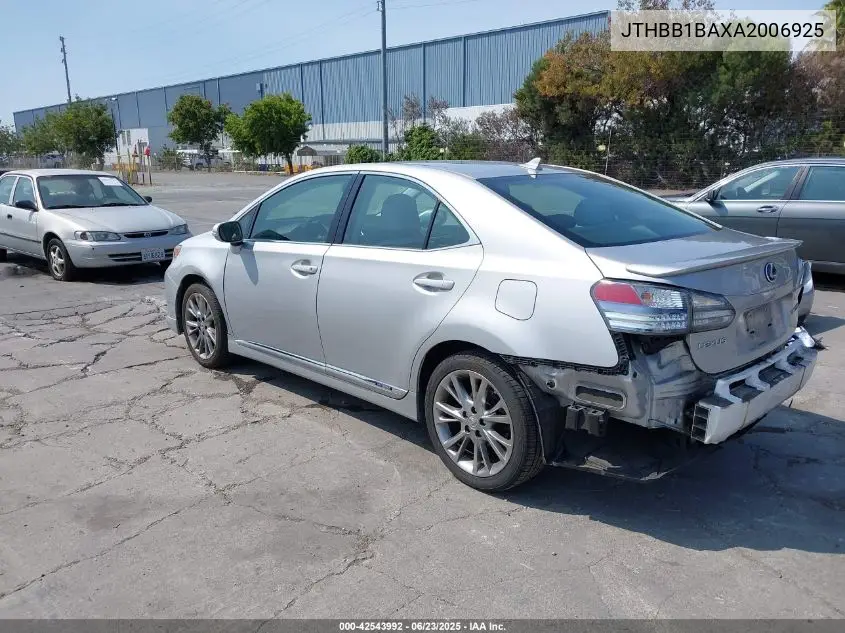 2010 Lexus Hs 250H VIN: JTHBB1BAXA2006925 Lot: 42543992