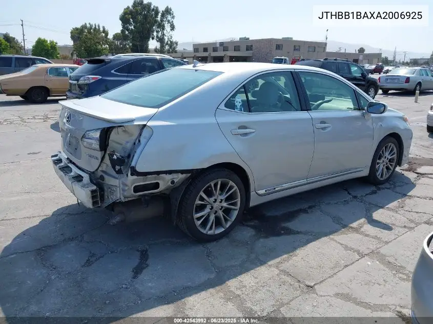 2010 Lexus Hs 250H VIN: JTHBB1BAXA2006925 Lot: 42543992