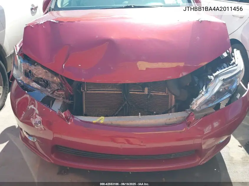 2010 Lexus Hs 250H Premium/Premium Luxury VIN: JTHBB1BA4A2011456 Lot: 42553186