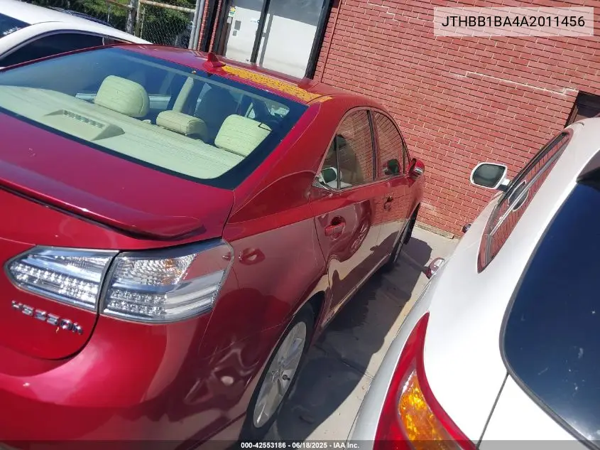 2010 Lexus Hs 250H Premium/Premium Luxury VIN: JTHBB1BA4A2011456 Lot: 42553186