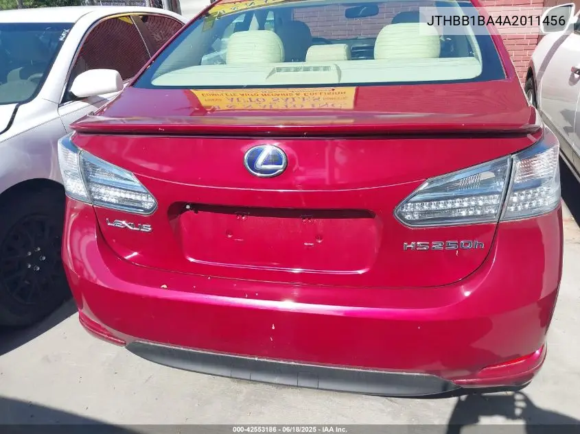 2010 Lexus Hs 250H Premium/Premium Luxury VIN: JTHBB1BA4A2011456 Lot: 42553186