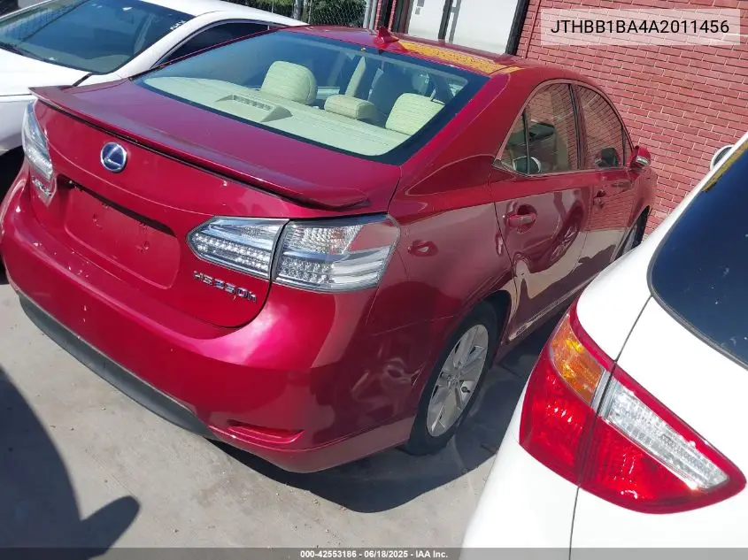 2010 Lexus Hs 250H Premium/Premium Luxury VIN: JTHBB1BA4A2011456 Lot: 42553186
