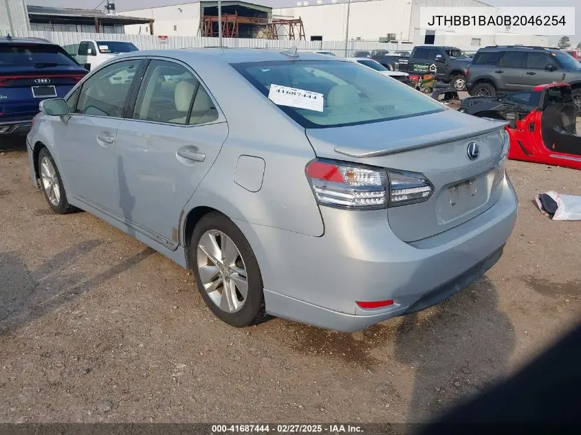 2011 Lexus Hs 250H VIN: JTHBB1BA0B2046254 Lot: 41687444
