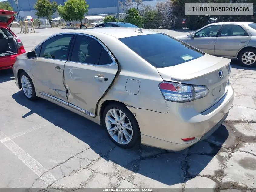2011 Lexus Hs 250H Premium VIN: JTHBB1BA5B2046086 Lot: 42594834