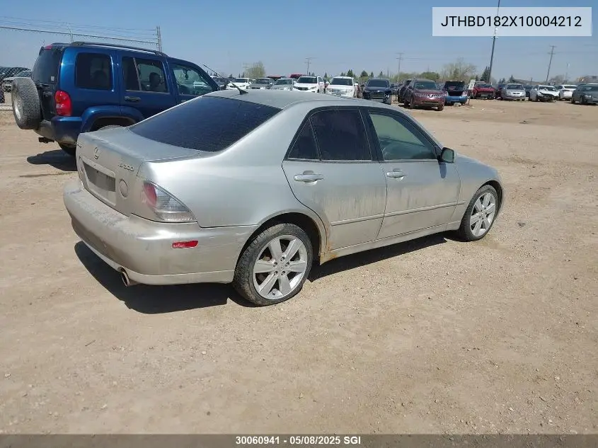 2001 Lexus Is 300 VIN: JTHBD182X10004212 Lot: 30060941
