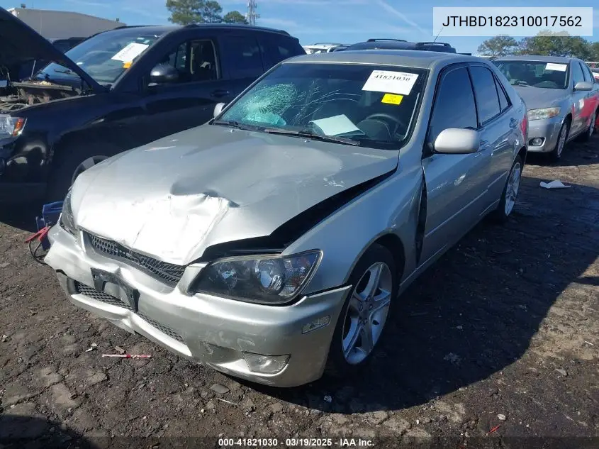 2001 Lexus Is 300 VIN: JTHBD182310017562 Lot: 41821030
