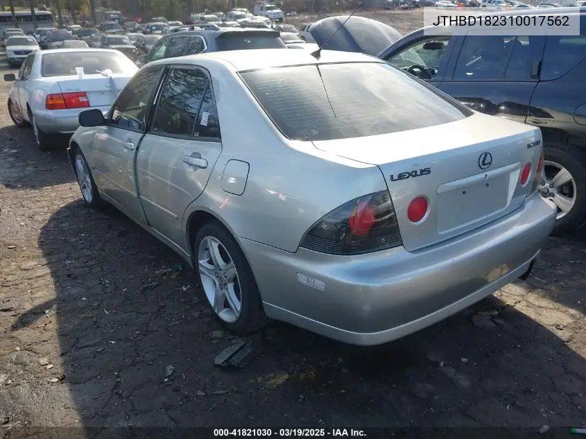 2001 Lexus Is 300 VIN: JTHBD182310017562 Lot: 41821030