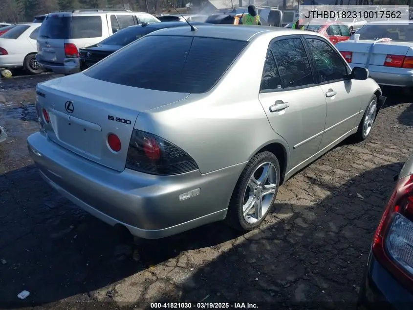 2001 Lexus Is 300 VIN: JTHBD182310017562 Lot: 41821030