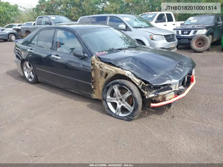 2001 Lexus Is 300 VIN: JTHBD182010001514 Lot: 42122096