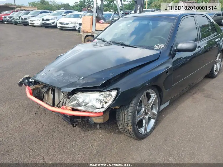 2001 Lexus Is 300 VIN: JTHBD182010001514 Lot: 42122096