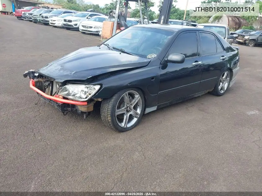 2001 Lexus Is 300 VIN: JTHBD182010001514 Lot: 42122096