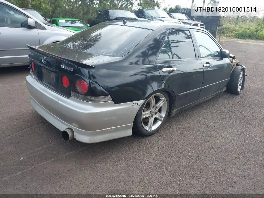 2001 Lexus Is 300 VIN: JTHBD182010001514 Lot: 42122096