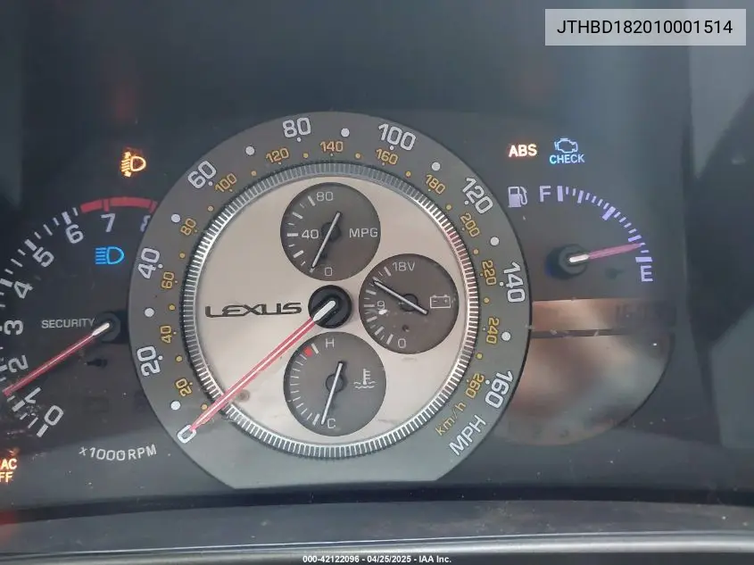 2001 Lexus Is 300 VIN: JTHBD182010001514 Lot: 42122096