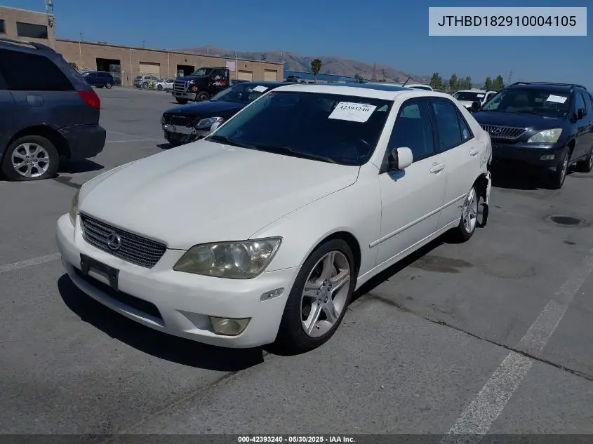 2001 Lexus Is 300 VIN: JTHBD182910004105 Lot: 42393240