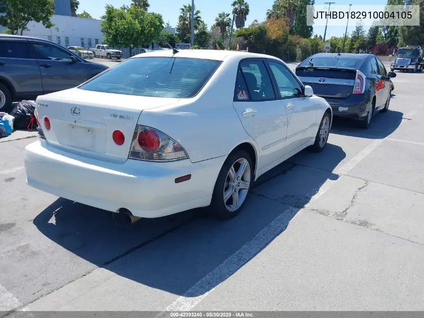 2001 Lexus Is 300 VIN: JTHBD182910004105 Lot: 42393240