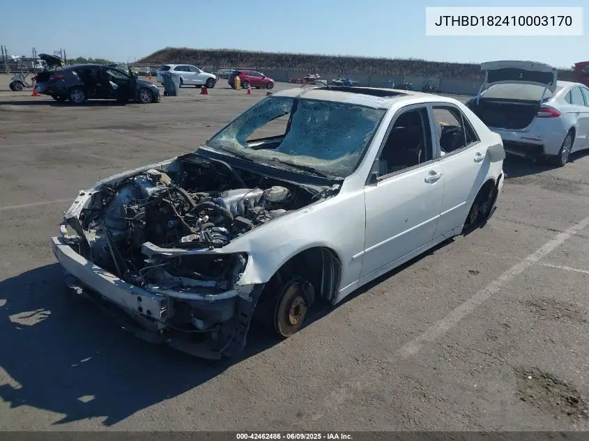 2001 Lexus Is 300 VIN: JTHBD182410003170 Lot: 42462486
